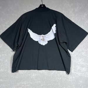 Yeezy Gap Shirt Mens Medium Black Dove No Seam Tee Oversized Baggy Short Sleeve